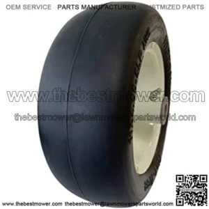 11x4.00-5" Flat Free Lawnmower Tire on Wheel, 5" Centered Hub, 3/4" Bushings