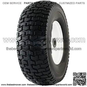 30326 13x5.00-6" Flat Free Lawnmower Tire on Wheel 3" Hub, 3/4" Bushings