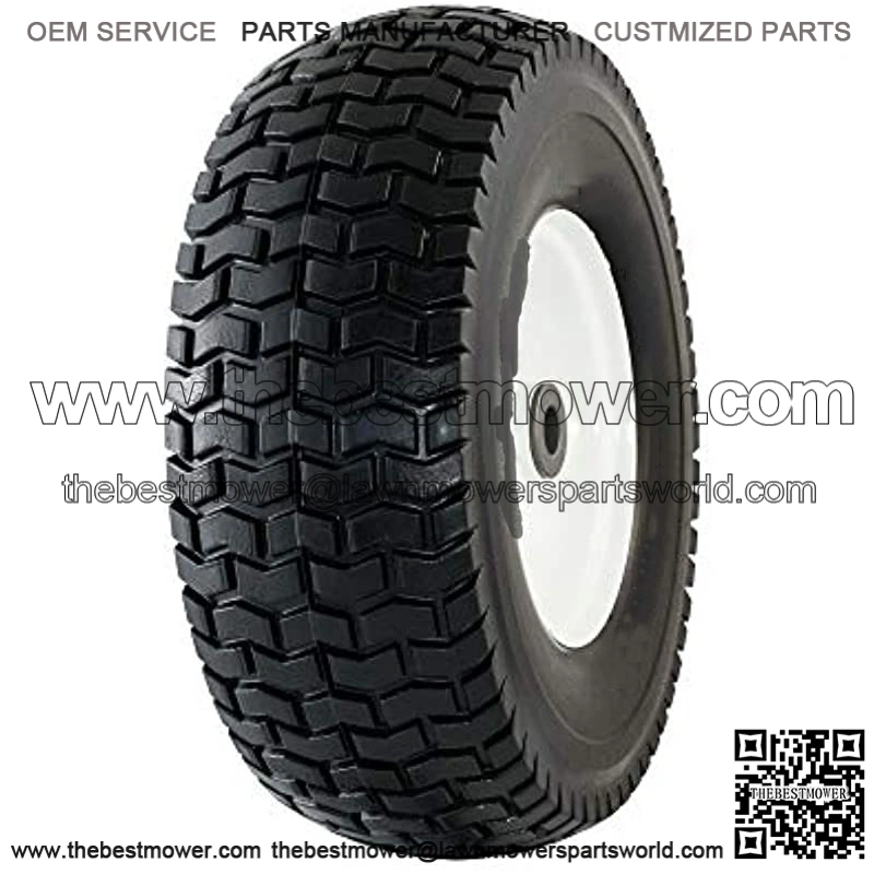 30326 13x5.00-6" Flat Free Lawnmower Tire on Wheel 3" Hub, 3/4" Bushings