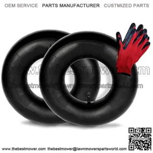 2 Pack of 15x6.00-6" Replacement Inner Tubes for Pneumatic Tires with TR-13 Valve Stem Complete with Nitrile Gloves Set