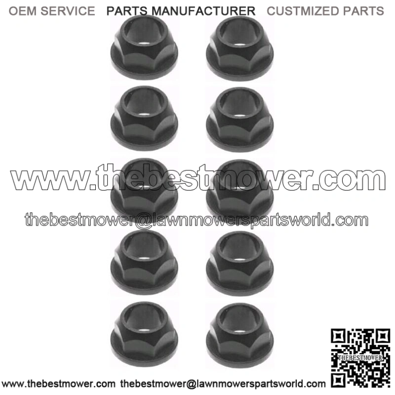 112-0347 Set of Ten (Plastic) Hex Kingpin Flanged Bushings Fits Toro 38" 42"