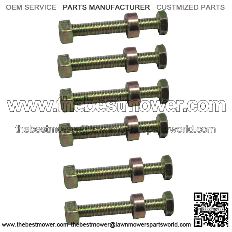 6pk 8938 Shear Pins & Nuts W/Spacer fits Craftsman 301172