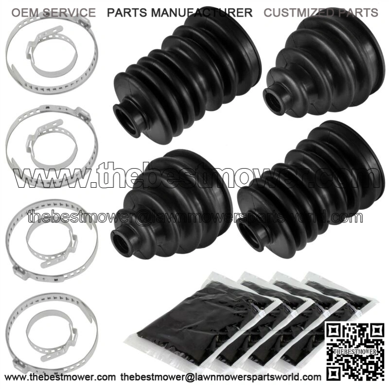 For John Deere AM136644 AM136643 Diesel Rear Axle Inner Outer CV Boot Kit 2 Sets