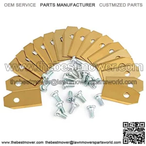 18 Pcs Robotic Mower Replacement Blades with Screws for Gardena Flymo Automower Robotic Lawnmowers, 35 x18 x0.75 mm