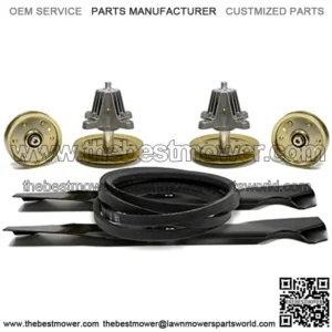 Lawn Mower 46" Deck Rebuild Kit Spindles Blades Belt & Pulleys Compatible with Cub Cadet LTX1045, LTX1046, LTX1046VT / Troy Bilt Horse XP