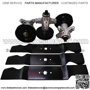 Rebuild Kit Replaces Fits Cub Cadet 54 Inch Deck Compatible with Troy-Bilt MTD Spindles Blades 918-0671 942-0677 742-04053B 918-04608A