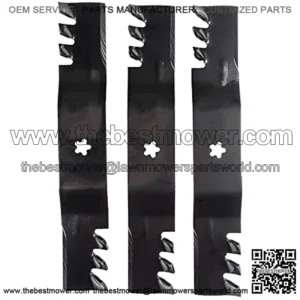 561738XB 3 Blade Commercial Mulching Set for 54" Cut Craftsman, Husqvarna, Poulan, Replaces OEM no. 32187255, 532187256, Black