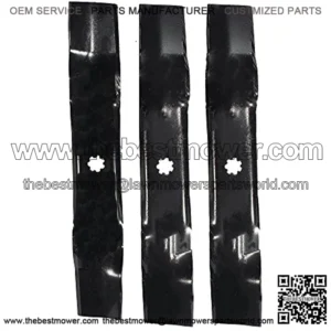 561812B Set of (3) 3-N-1 Blades for 48 in. Cut John Deere, Replaces AM137757, AM141035, GX21784, GY20852, Black