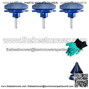 Grizzly Lawn Gear Lawn Mower Blade Sharpener Drill Attachment Kit Includes Free Blade Balancer Gloves for Power and Hand Drill Mower Blade Sharpener Lawnmower Blade Sharpener