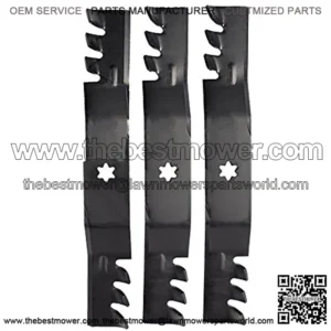 561545XB 3-Blade Commercial Mulching Set for 50" Cut MTD, Cub Cadet, Replaces OEM no. 742-04053A, 942-0453 Black