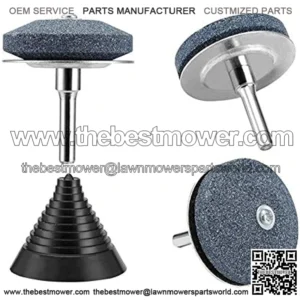 Lawn Mower Blade Sharpener Stainless Steel Back Sharpener Kit with Free Balancer for Any Power Hand Drill with High Temperature Resistance Toughness and Hardness