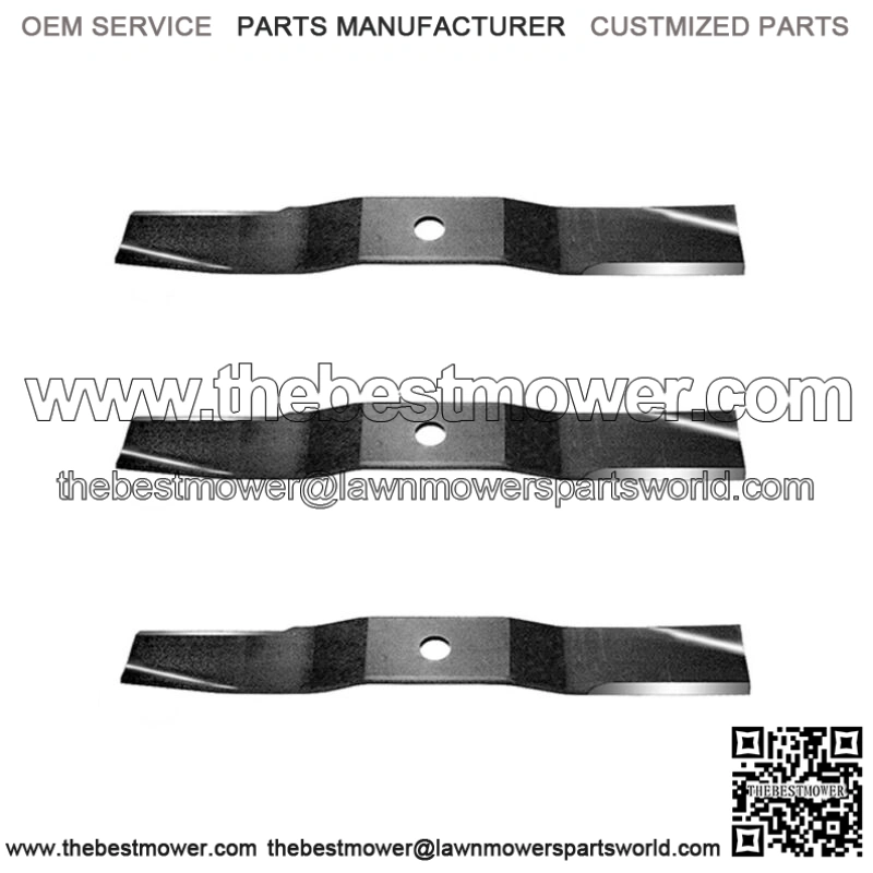 Set of 3 54" replacement mower blades Fits Kubota BX1850, BX1860, BX1870*K5351-3