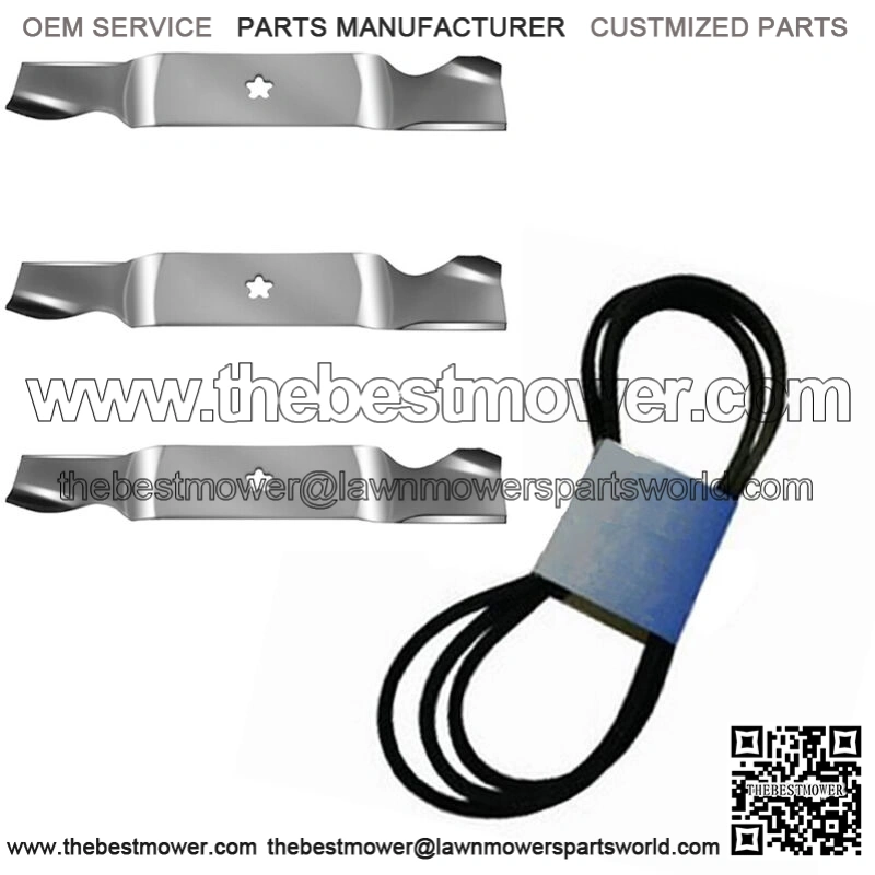 Mower Blade 187256 187254 & Belt 196103 Combo Kit for Craftsman 54" Decks