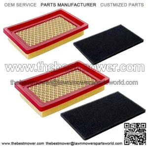 2 Pack 951-10298 Air Filter + Pre Cleaner for MTD Cub Cadet SC100 951-14632, 14 083 01-S, 5-5/8 ?? 3-1/2 inch Push Lawn Mower Air Filter