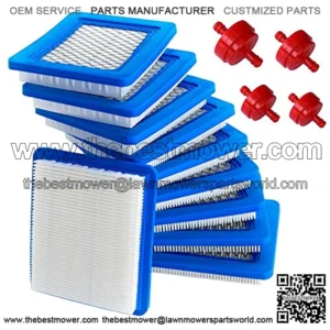 10 Pack 491588S Air Filter + 394358 Fuel Filter Compatible with Briggs and Stratton 491588 4915885, Toro 20332, Craftsman 33644, Pro Performance for Push Lawn Mower
