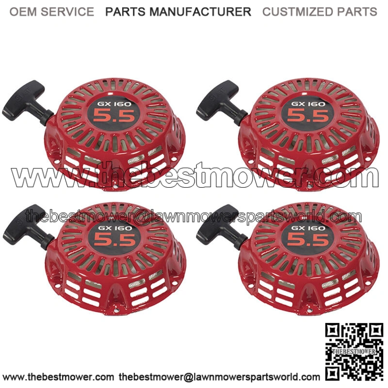 New 4 Pack Of Pull Start Red Recoil Cover 5.5HP & 6.5HP Fits Honda GX160 & GX200
