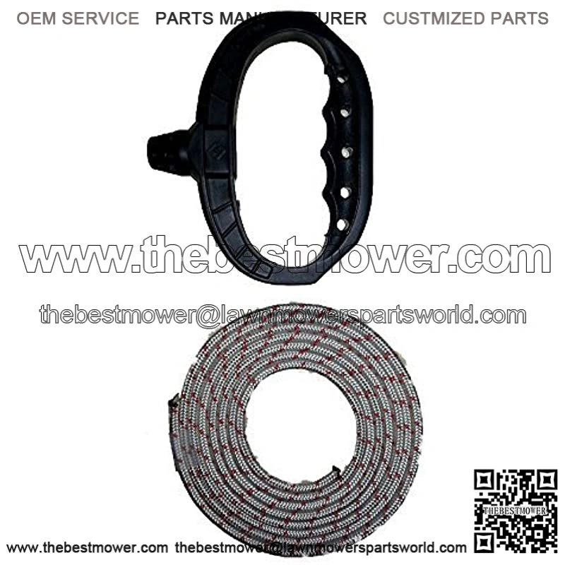 5mm Diameter Recoil Starter Rope (7 Feet) and Big Snow Blower Starter Handle 2 Piece Bundle