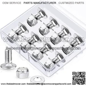 8 Sets (5/16-18) Stainless Steel Hex Button Head Cap Screws Bolts, Nuts And Flat Washers Snowblower Skid Shoe Mounting Bolts Accessories Kit for MTD 784-5580, 710-0451, 736-0242, 712-04063 (3/4 Inch)