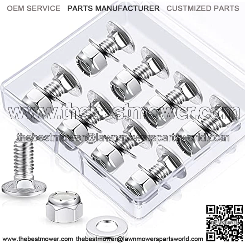 8 Sets (5/16-18) Stainless Steel Hex Button Head Cap Screws Bolts, Nuts And Flat Washers Snowblower Skid Shoe Mounting Bolts Accessories Kit for MTD 784-5580, 710-0451, 736-0242, 712-04063 (3/4 Inch)