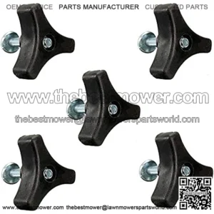 5Pcs Triangle Handle Knob Nut Screw Bolt Black Durable Plastic Easy Use for Honda/Other Lawn Mower Machine