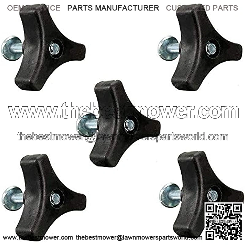 5Pcs Triangle Handle Knob Nut Screw Bolt Black Durable Plastic Easy Use for Honda/Other Lawn Mower Machine