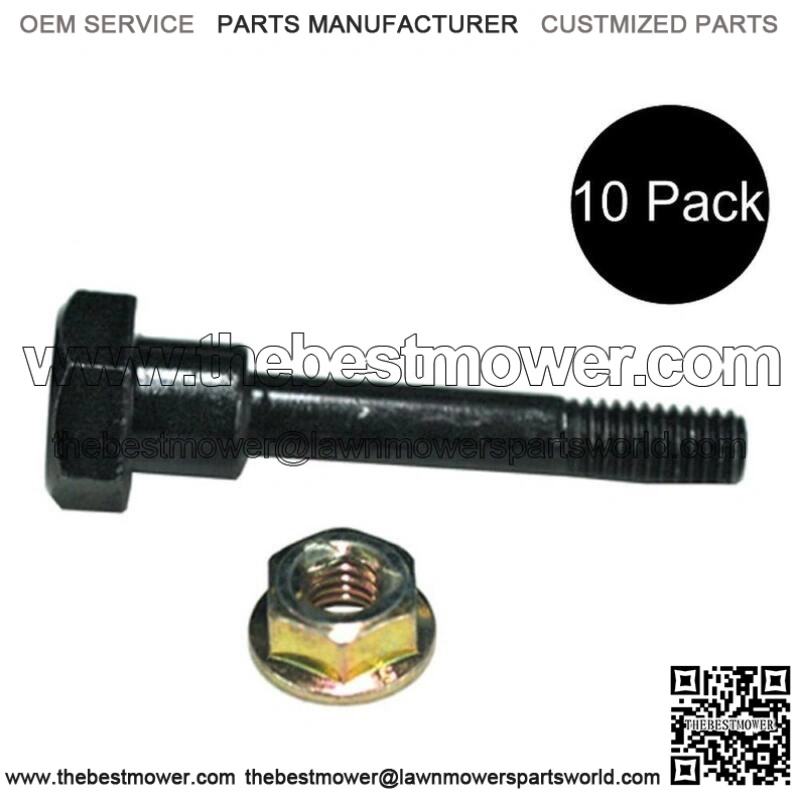 10 pk Shear Pins with Nuts Fits Honda 90102-732-010 and 90114-SA0-000 Replacemen