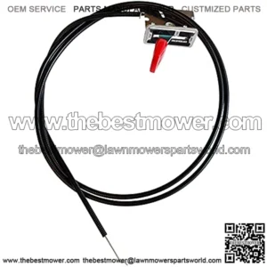 Throttle Cable Replacement Part Suitable for Most lawnmowers Metal Lever and Fixing Plate with Plastic Coated Outer Sheath, Solid Wire Inner. 72" Long