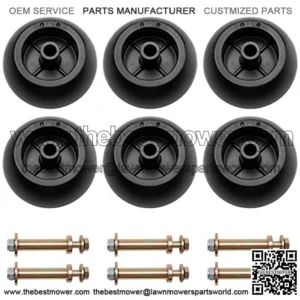 Mower Anti Scalp Deck Wheel Kit Set of 6 Replacement for Bad Boy 022-5234-98 Exmark 103-4051 103-7263 & Many Bore 5/8" Wheel Size