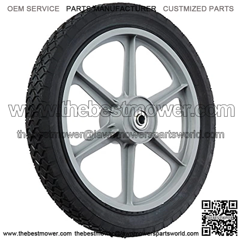 335110B Spoked Plastic Wheel, 14" x 1.75", Black