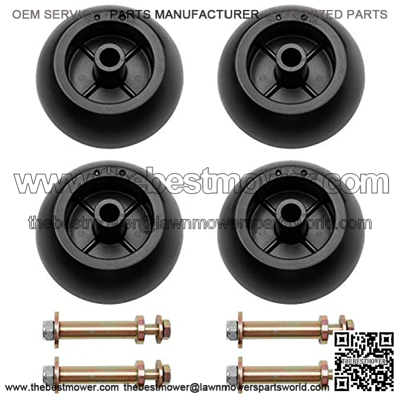 Mower Anti Scalp Deck Wheel Kit Set of 4 Replacement for Bad Boy 022-5234-98 Exmark 103-4051 103-7263 & Many Bore 5/8" Wheel Size
