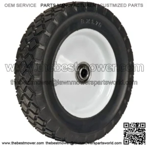 Martin Wheel 875-OF 8 by 1.75-Inch Light Duty Steel Wheel for Lawn Mower, 1/2-Inch Ball Bearing, 1-3/8-Inch Offset Hub, Diamond Tread