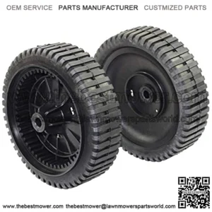 Lawn Mower Wheel Set of 2 8-inch x 2-inch 1/2-inch 53 Tooth Drive Replaces Poulan Sears Craftsman 150340 193144 532193144 Echo 130310-54130