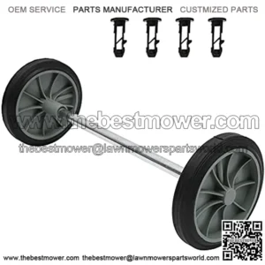 Yardwe Trash Can Pulley Replacement Garbage Can Wheels with Hollow Shaft Rubber Wheels Parts for Garden Street Patio Trash Can