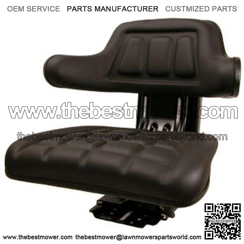 Black Universal Tractor Seat With Full Suspension and 5 Angle Base