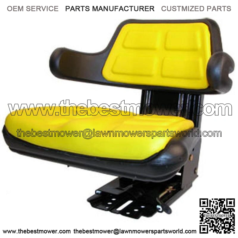 Yellow Seat w/ Adjust Angle Base Tracks/Suspension Fits John Deere Tractor