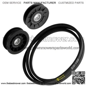 2 Idler Pulley w/ Belt Kit For John Deere 107S 115 D120 D150 D170 E110 X145 X165