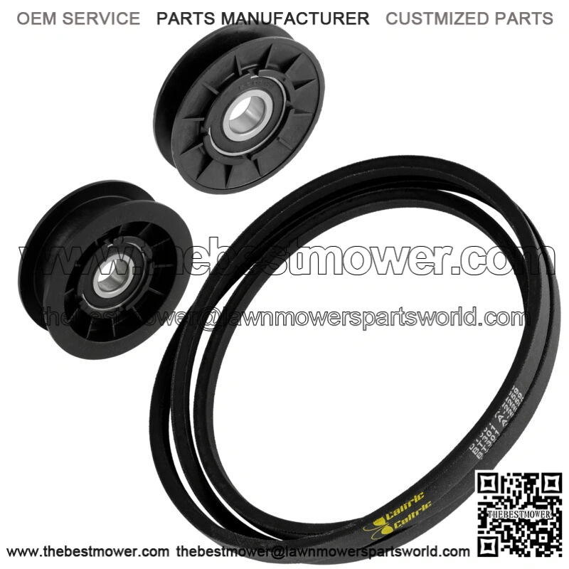 2 Idler Pulley w/ Belt Kit For John Deere 107S 115 D120 D150 D170 E110 X145 X165