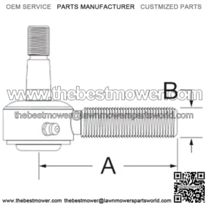 Fits John Deere Tie Rod End Left Side Fits JD655, 670, 755, 770, 790