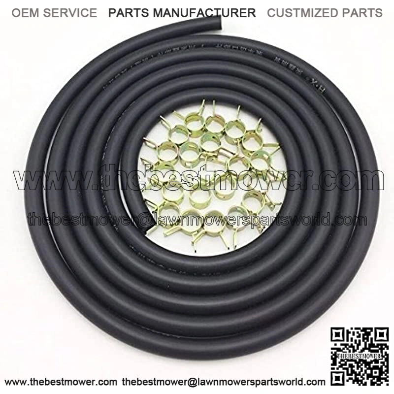 9.85-Feet/3m Length Stretchy 3/16 Inch ID Fuel Line+20pcs 1/3" ID Hose Clamps for Kawasaki Briggs & Stratton Small Engines