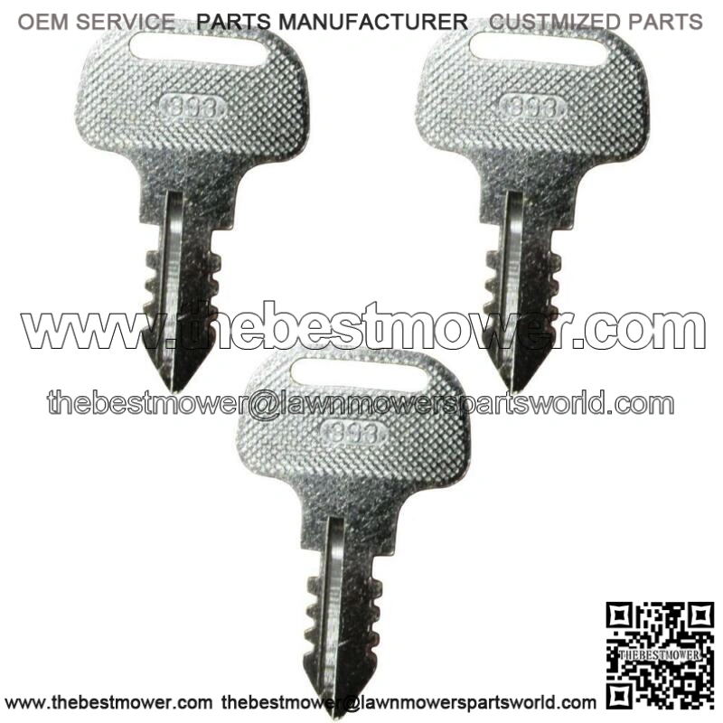 (3) Ignition Keys # 18510-63720 Key Fits Kubota M Series Tractor