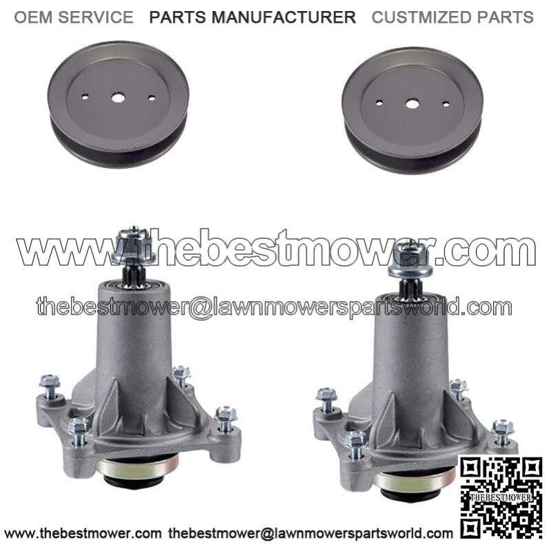 Pair Deck Mandrels & Pulleys 195945 192870 187292 for Craftsman 42" 46" Mower