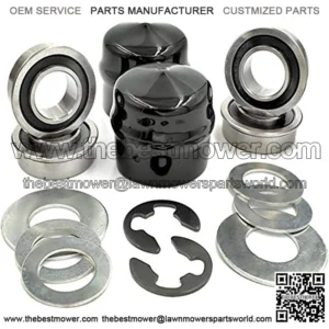 (4 Pack) HD Switch Front Wheel Bearing Bushing to Bearing Conversion Kit for Husqvarna, AYP, Poulan, Jonsered, Craftsman, Replaces 532124959, 124959