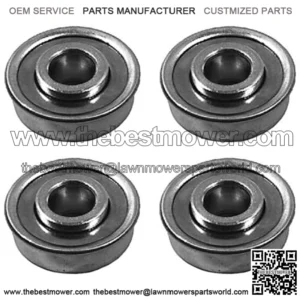 (4 Flanged Steel Wheel Bearings 1-1/8" OD x 1/2" ID for Craftsman 917.377240 45-112