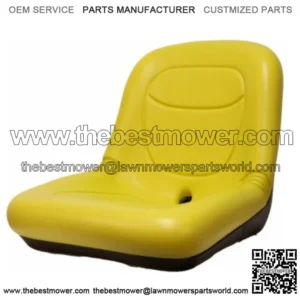 Yellow Low Back Seat Fits John Deere Mower 130 160 165 170 175 180 185