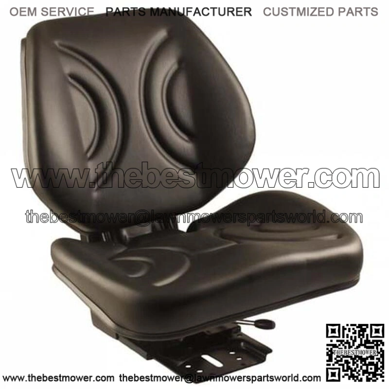 S8302165 Low Back Seat, Black Vinyl w/ Mechanical Suspension - Fits Kubota