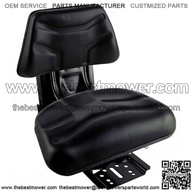 S830689 Low Back Seat, Black Vinyl w/ Mechanical Suspension - Fits Kubota