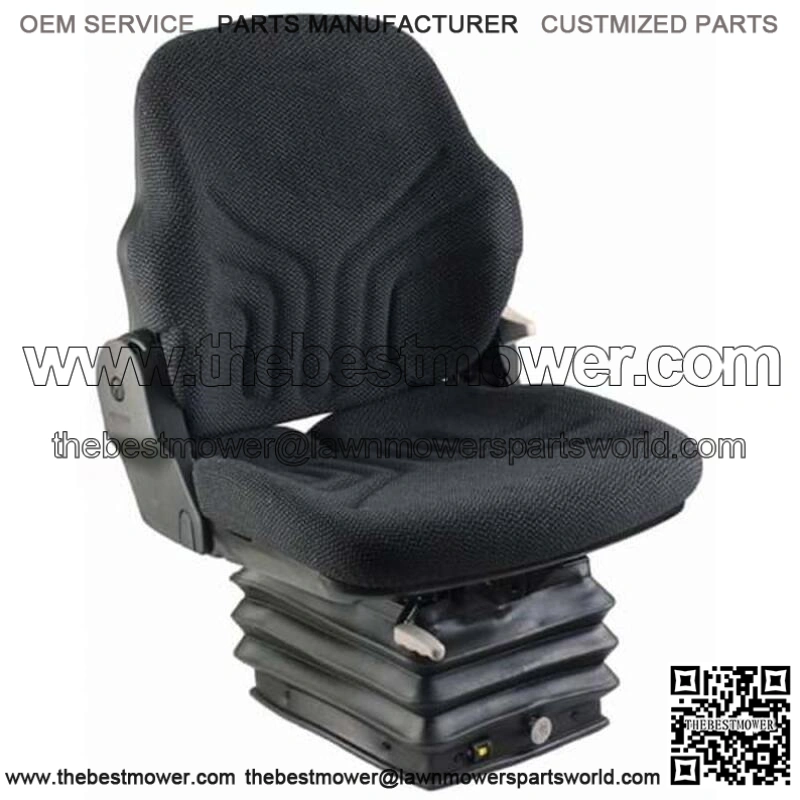 S8301699 Grammer Mid Back Seat, Black Fabric w/ Air Suspension Fits Kubota