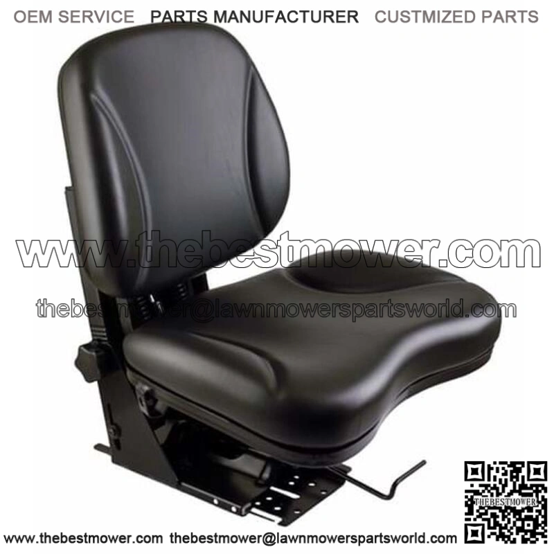 S8302162 Sears Low Back Seat, Black Vinyl w/ Mechanical Suspension Fits Long