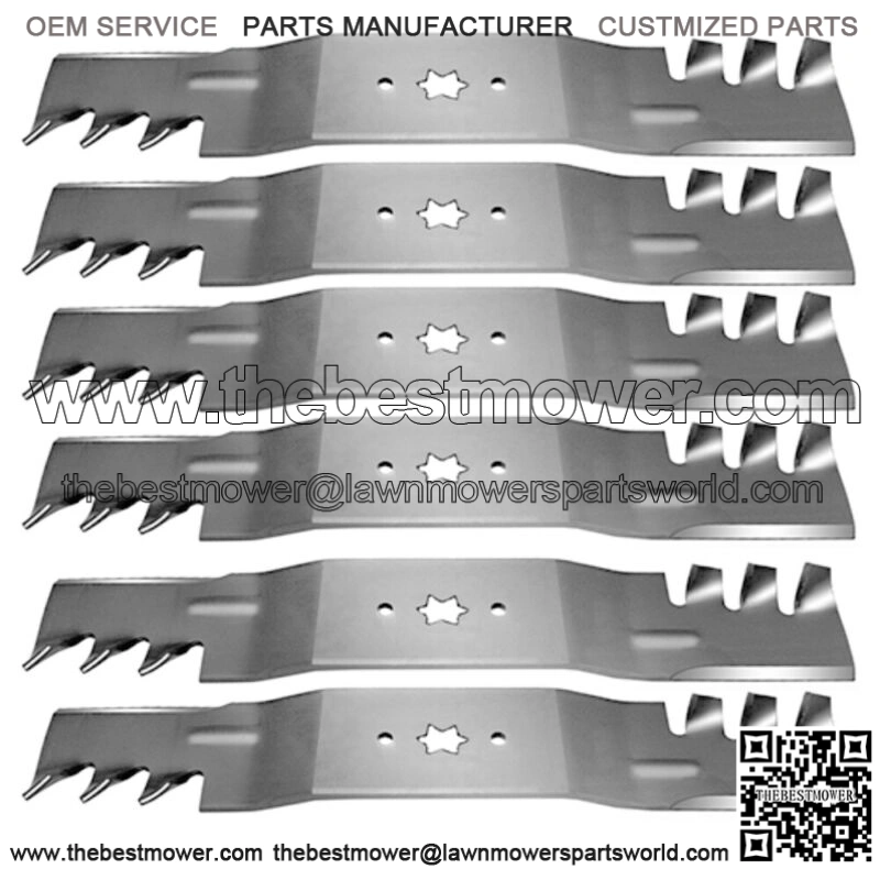 6 Toothed Blades for 54 Deck MTD Fits Toro Fits Cub Cadet Mowers 112-0931 942-06