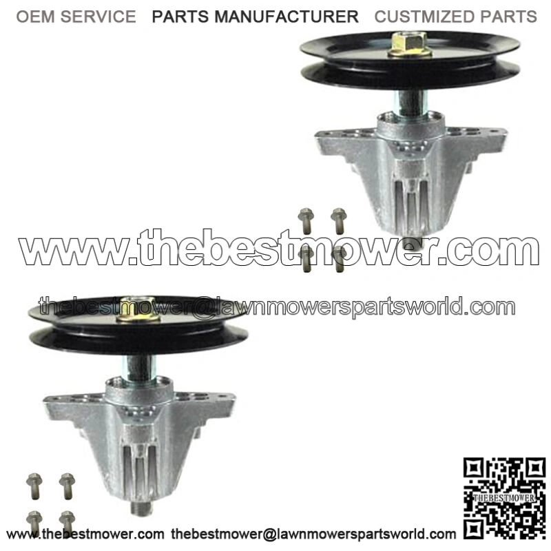 2 Spindle Assemblies w/ Pulleys & Bolts Fits MTD & Fits Cub Cadet 618-04636